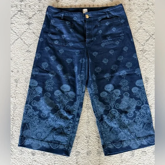 Maeve Dark Blue Colette Shu Cropped Wide Leg Jeans - Picture 5 of 9